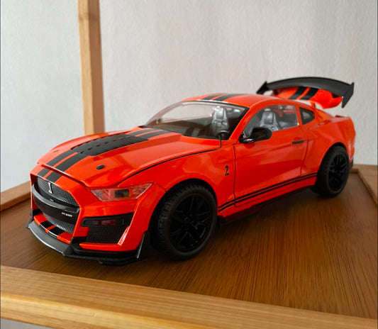 Large 1:18 Scale Orange Mustang GT500 Metal Car Model