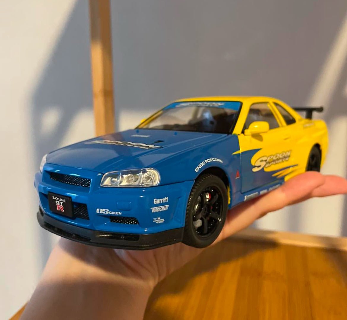1:24 Nissan Skyline GT - R R34 Diecast Model Car Sports Vehicle Collectible - Nexloop