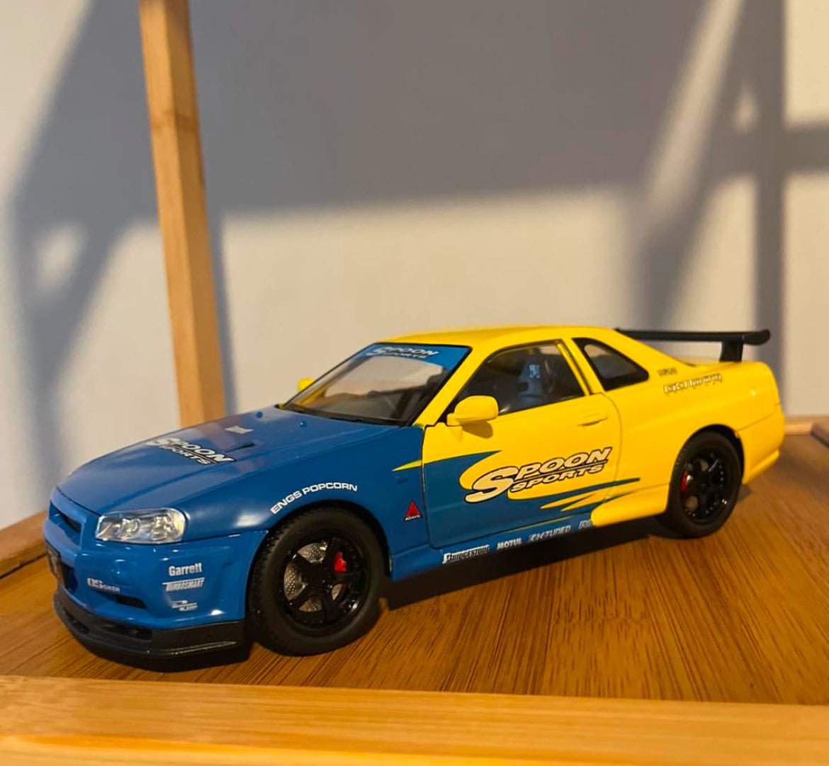1:24 Nissan Skyline GT - R R34 Diecast Model Car Sports Vehicle Collectible - Nexloop