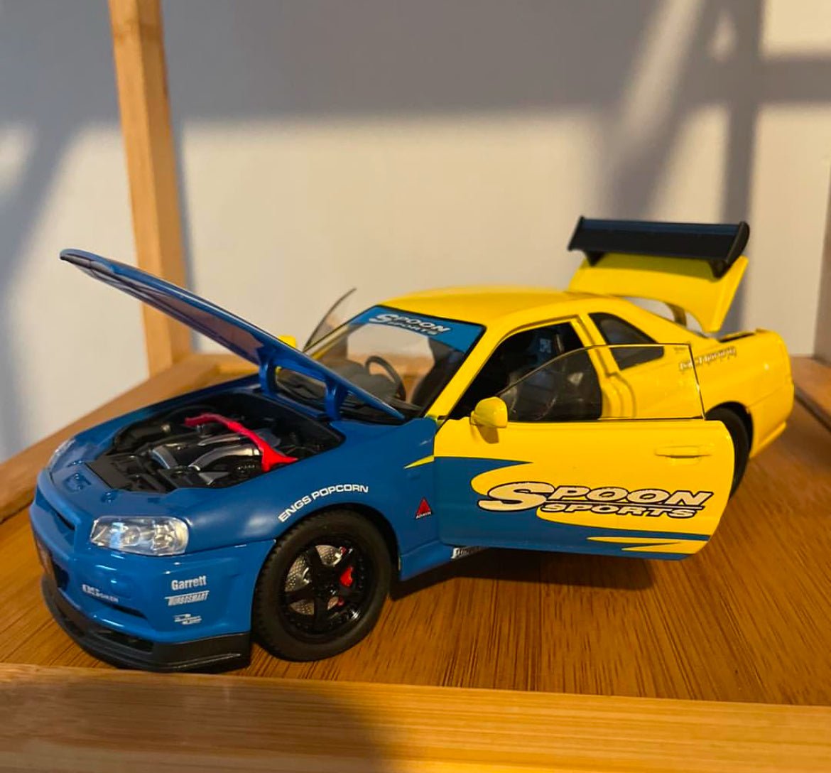1:24 Nissan Skyline GT - R R34 Diecast Model Car Sports Vehicle Collectible - Nexloop