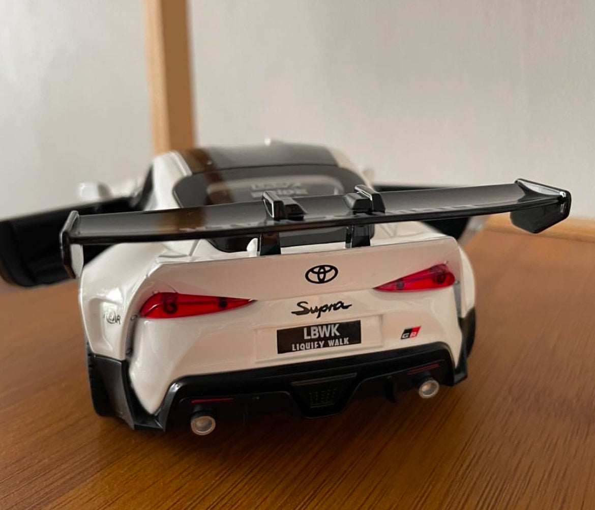 1/22 Toyota Supra LBWK Diecast Model Sound Light White Racing Car Collectible