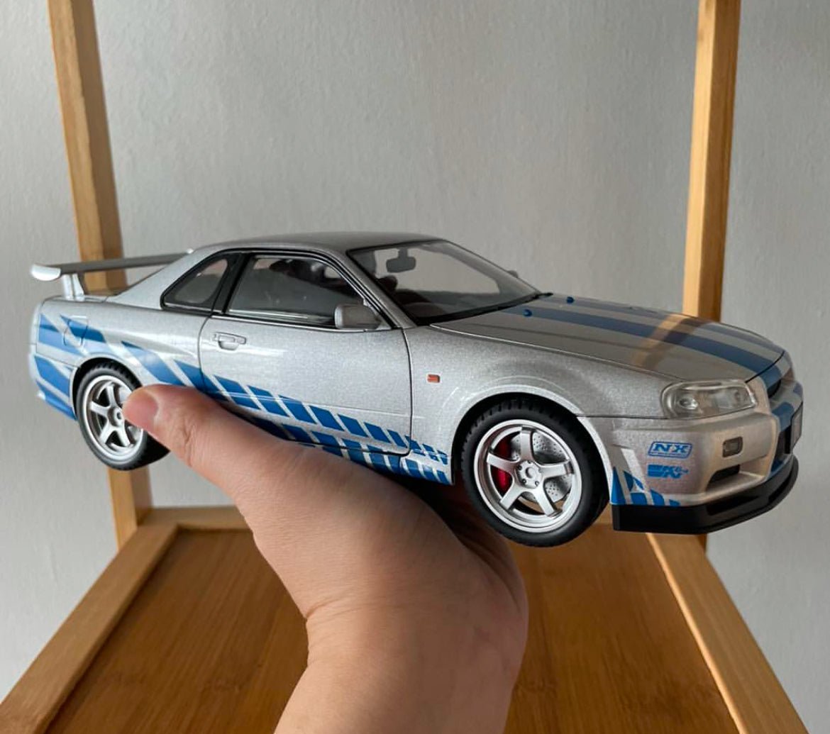 Large 1:18 Nissan Skyline GT - R R34 Diecast Model Car Sports Vehicle Collectible - Nexloop