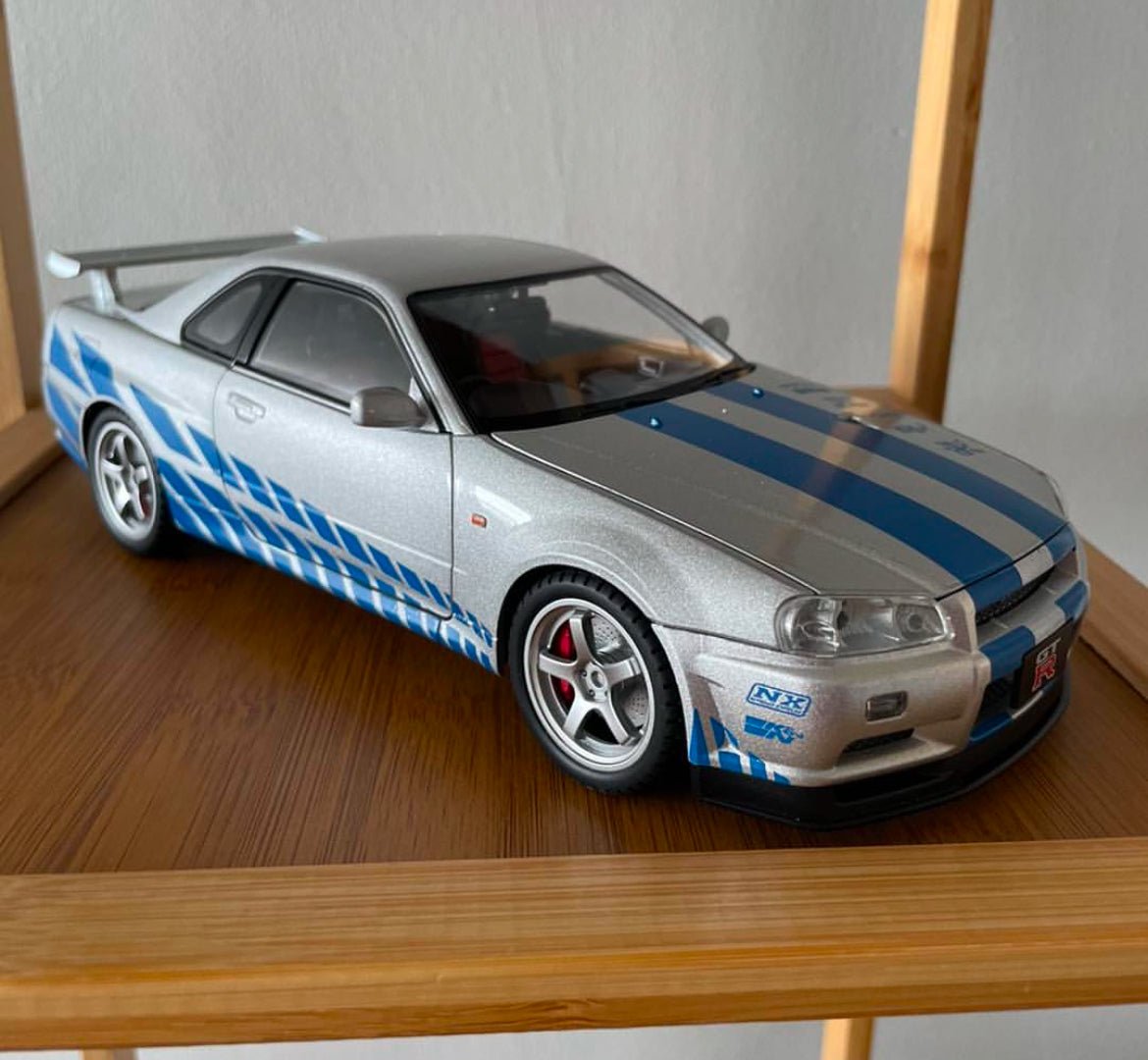 Large 1:18 Nissan Skyline GT - R R34 Diecast Model Car Sports Vehicle Collectible - Nexloop