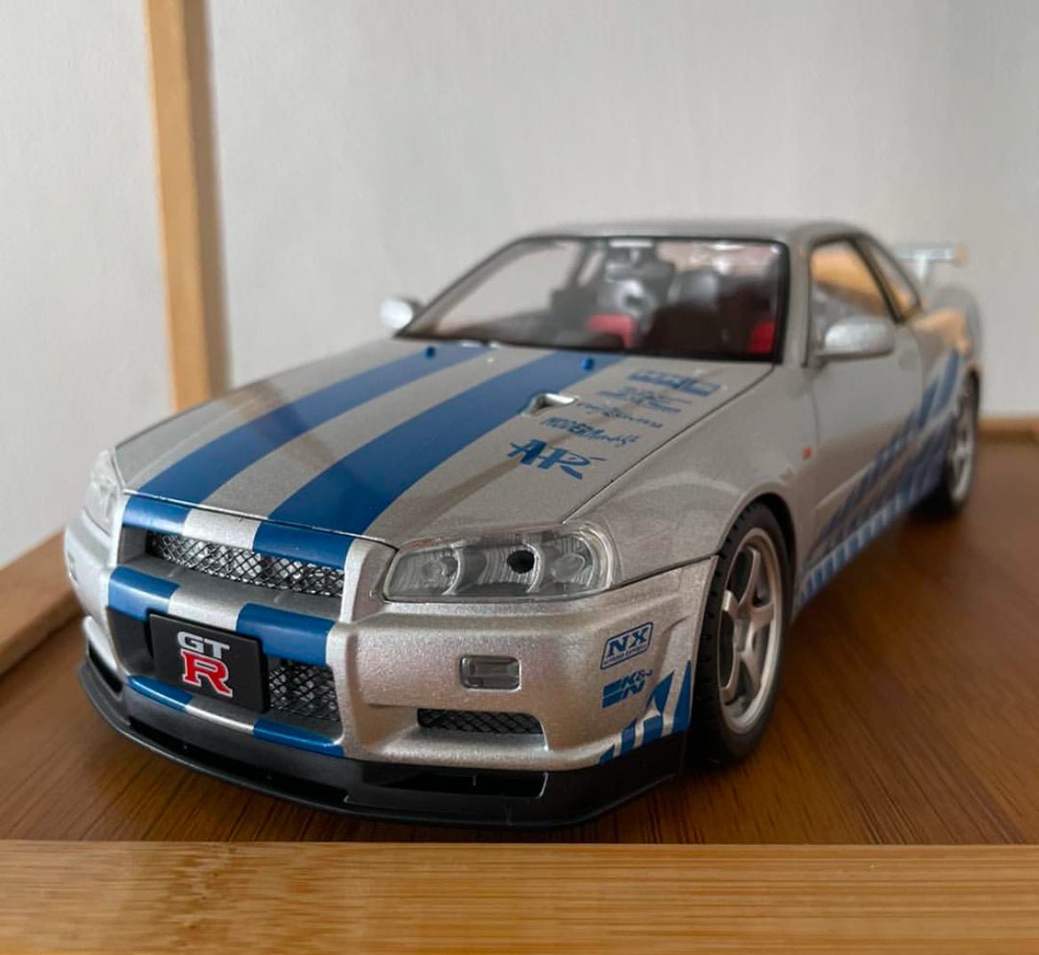 Large 1:18 Nissan Skyline GT - R R34 Diecast Model Car Sports Vehicle Collectible - Nexloop